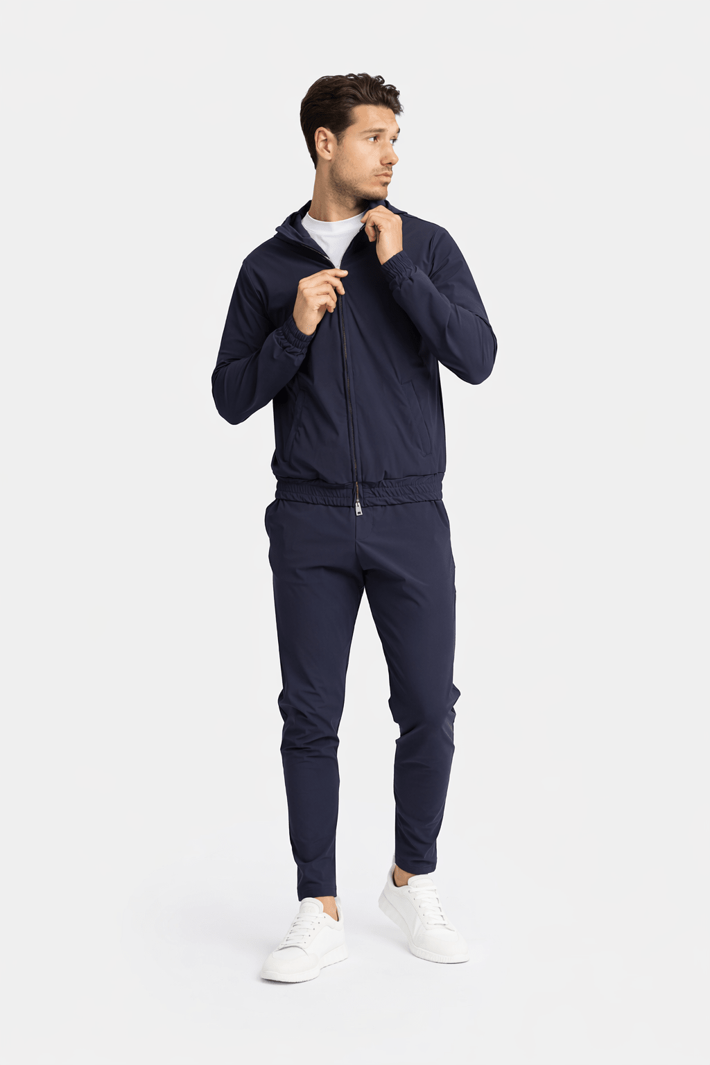 Midnight Blue Hooded Tech Suit