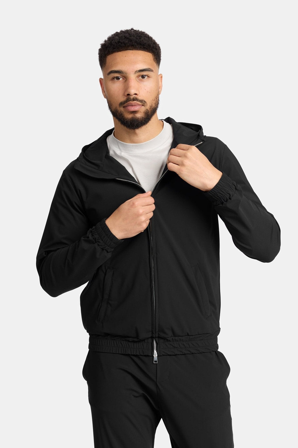 Onyx Black Hooded Tech Suit