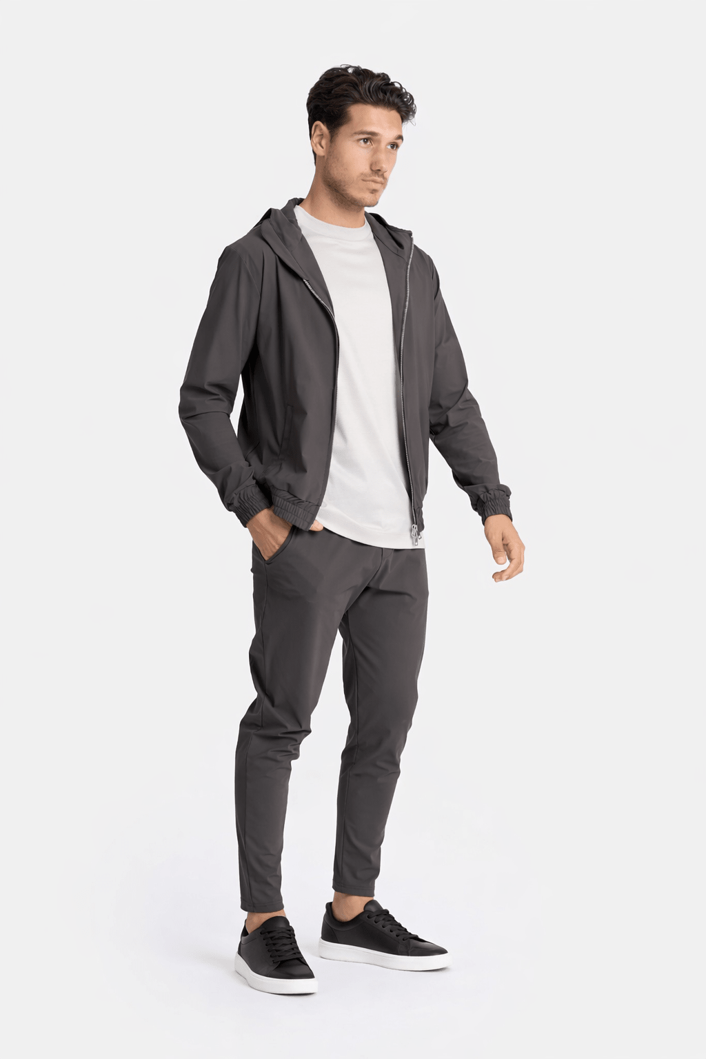 Slate Grey Hooded Tech Vest